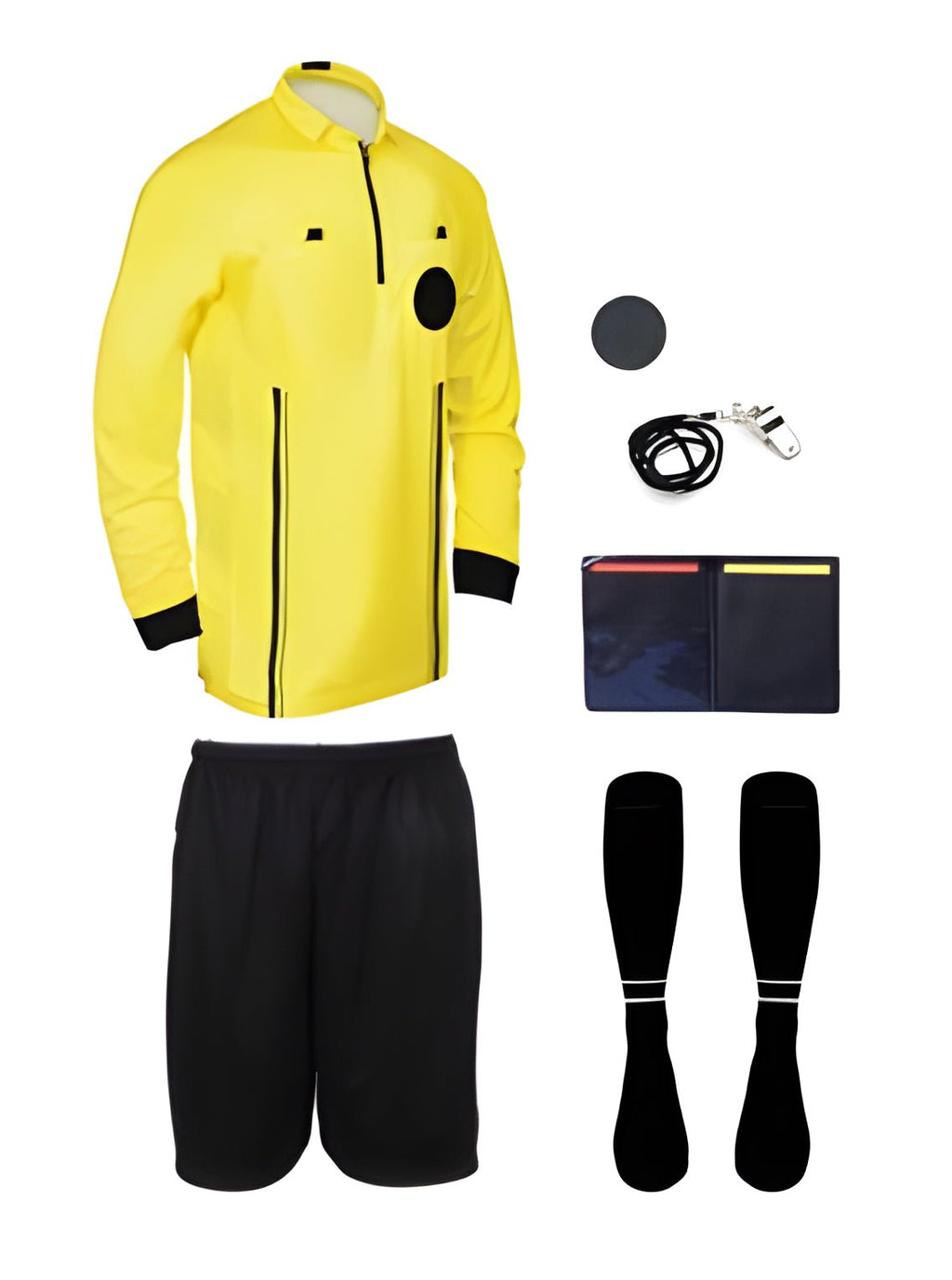 7 Pc. Full Sleeve Soccer Referee Uniform | Soccer Referee Attire | Kit ...